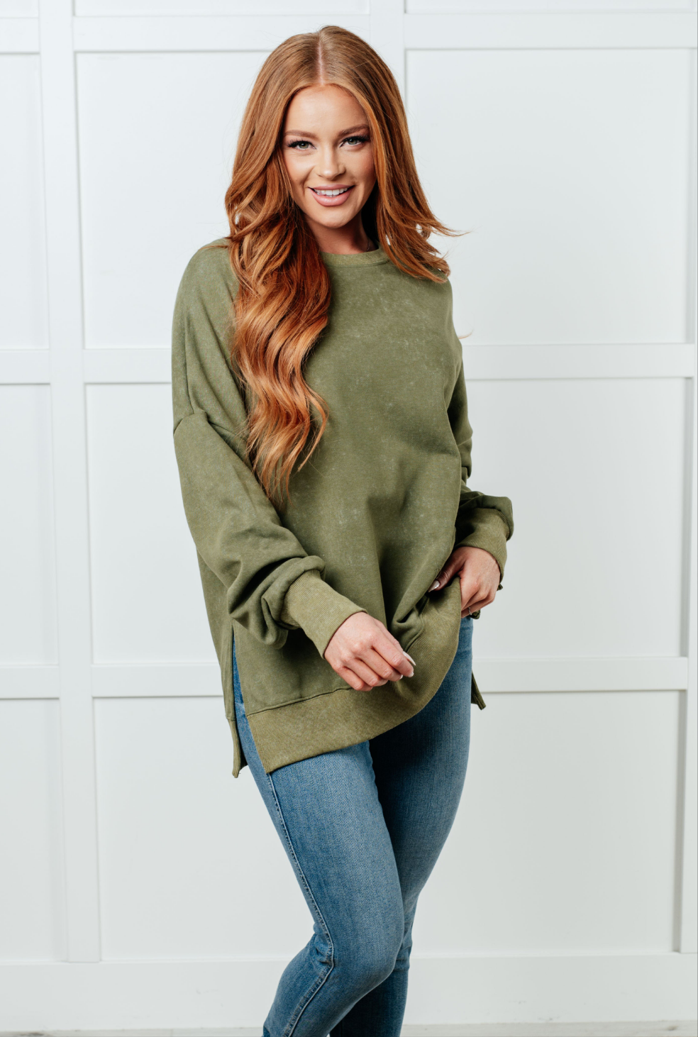 Not Your Average Oversized Sweatshirt in Green