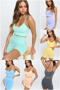 Endless Possibilities Seamless Crop Top & Shorts Set in a Variety of Colors