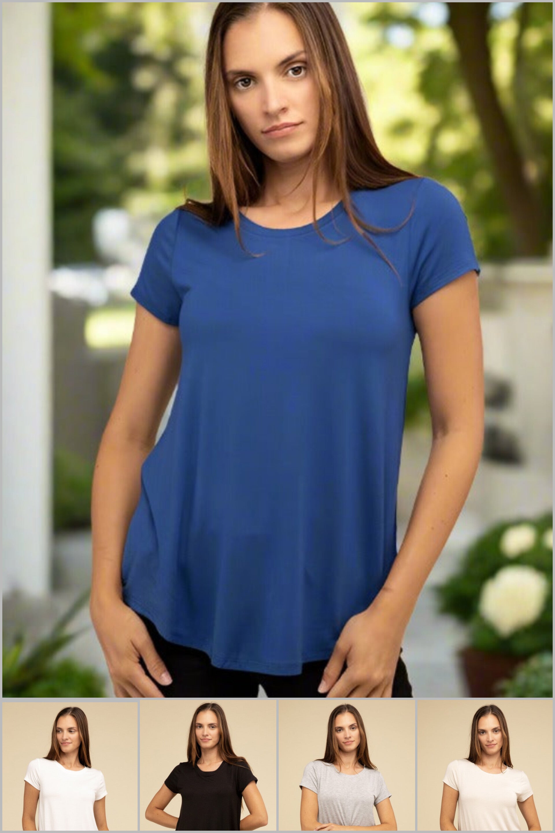 Ebb & Flow Rayon Short Sleeve Top in a Variety of Colors