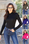 Smooth Layer Long Sleeve Bodysuit in Black, Mocha, Blue, & Hot Pink