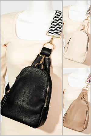 Sling It On Faux Leather Sling Bag in Black, Ivory, & Khaki