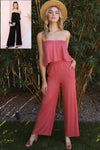 Ada Overlay Jumpsuit in Cranberry & Black