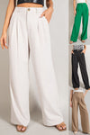 Locklyn Straight Leg Pants in Oatmeal, Kelly Green, Black, & Coco