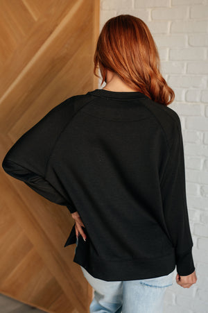 Subtle Charm Scuba Pullover in Black