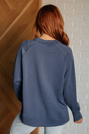 Subtle Charm Scuba Pullover in Blue Indigo