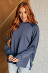 Subtle Charm Scuba Pullover in Blue Indigo