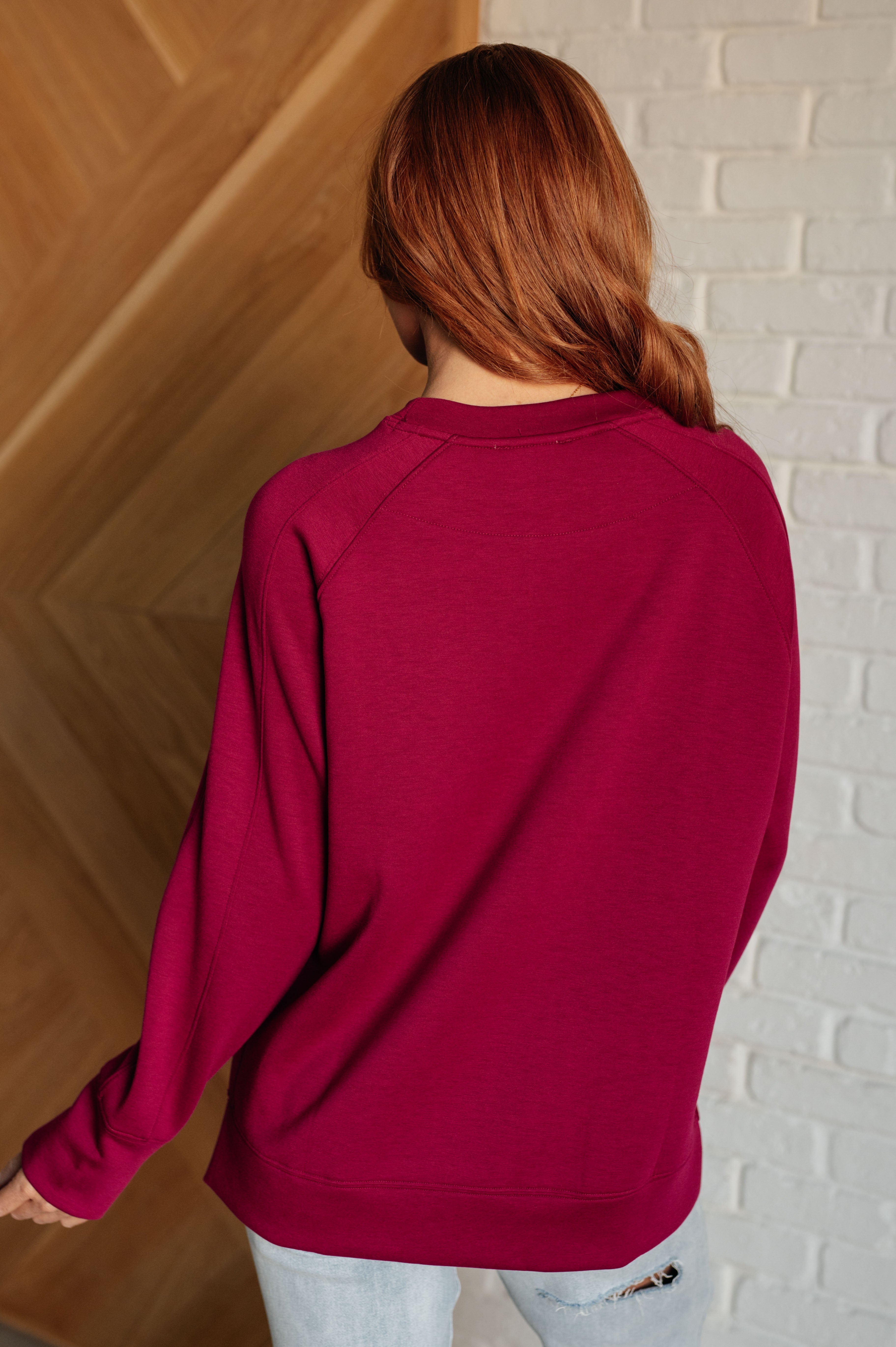 Subtle Charm Scuba Pullover in Cabernet