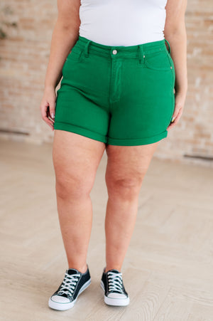 Mei Control Top Cuffed Shorts in Green