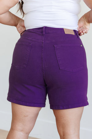 Mei Control Top Cuffed Shorts in Purple