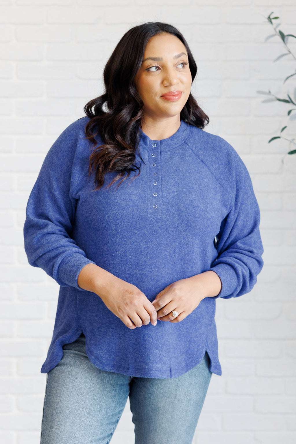 Soft Serenity Long Sleeve Tee in Bright Blue