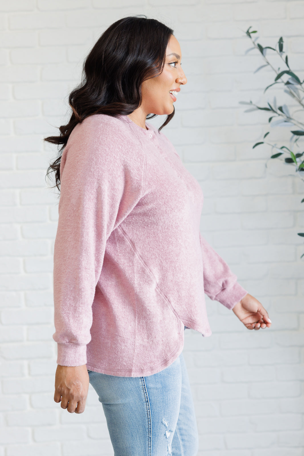 Soft Serenity Long Sleeve Tee in Light Rose