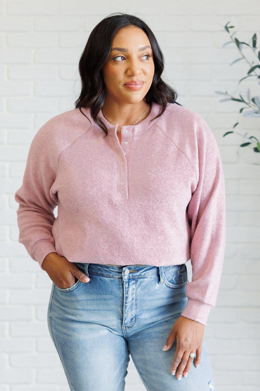 Soft Serenity Long Sleeve Tee in Light Rose