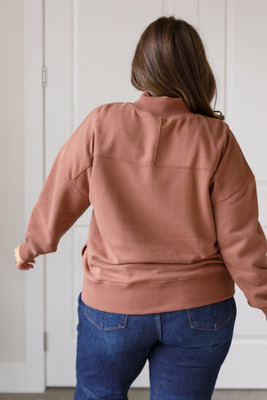 Absolutely You Mock Neck Pullover in Cocoa