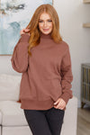 Absolutely You Mock Neck Pullover in Cocoa