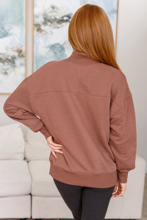 Absolutely You Mock Neck Pullover in Cocoa