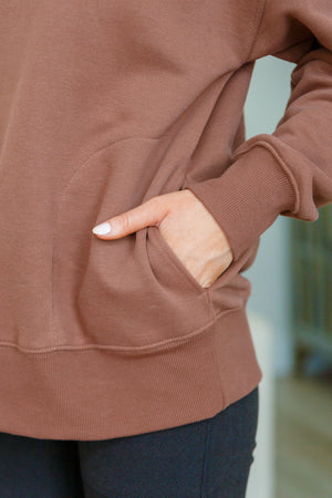 Absolutely You Mock Neck Pullover in Cocoa