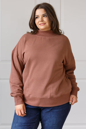 Absolutely You Mock Neck Pullover in Cocoa