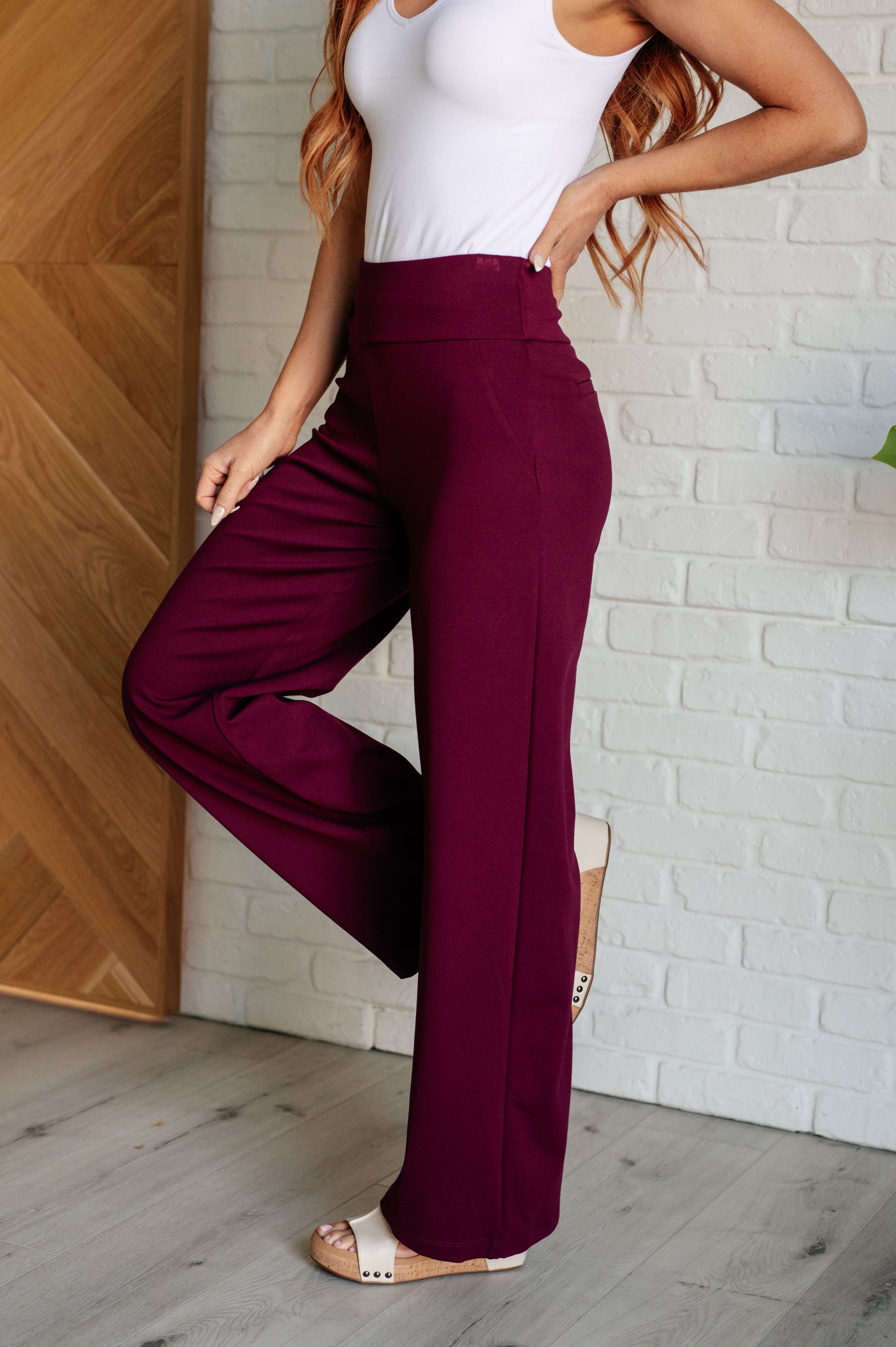 Dream Stride Wide Leg Pants in Wine