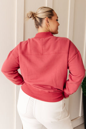 Absolutely You Mock Neck Pullover in Cranberry