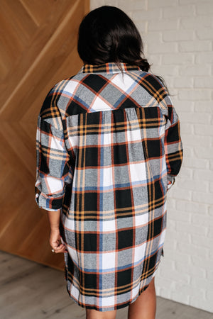 City Vibe Plaid Shirt Dress