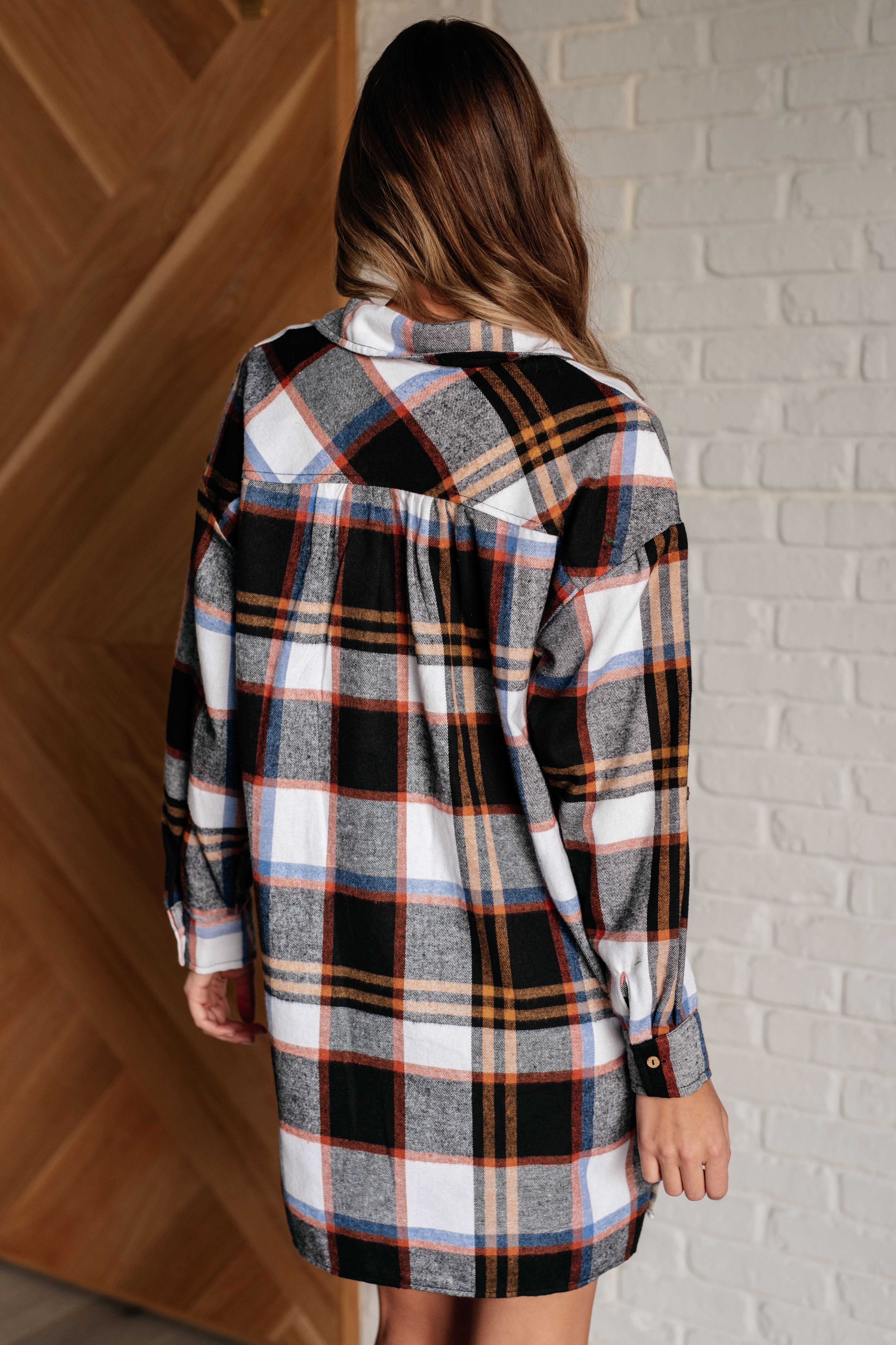 City Vibe Plaid Shirt Dress