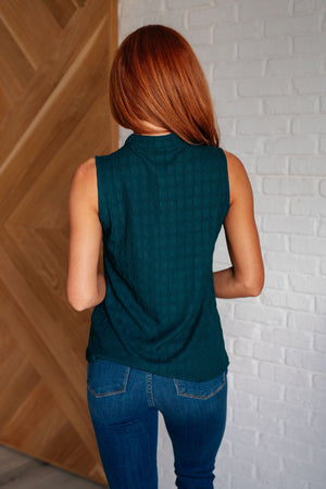 Front & Center Sleeveless Blouse in Sea Green