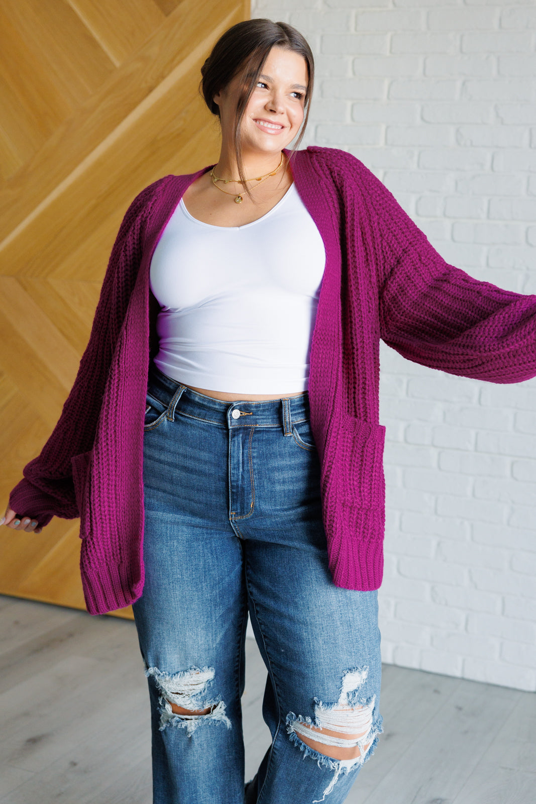 Everyday Elegance Cardigan in Berry