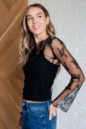 Living for the Lace Top in Black