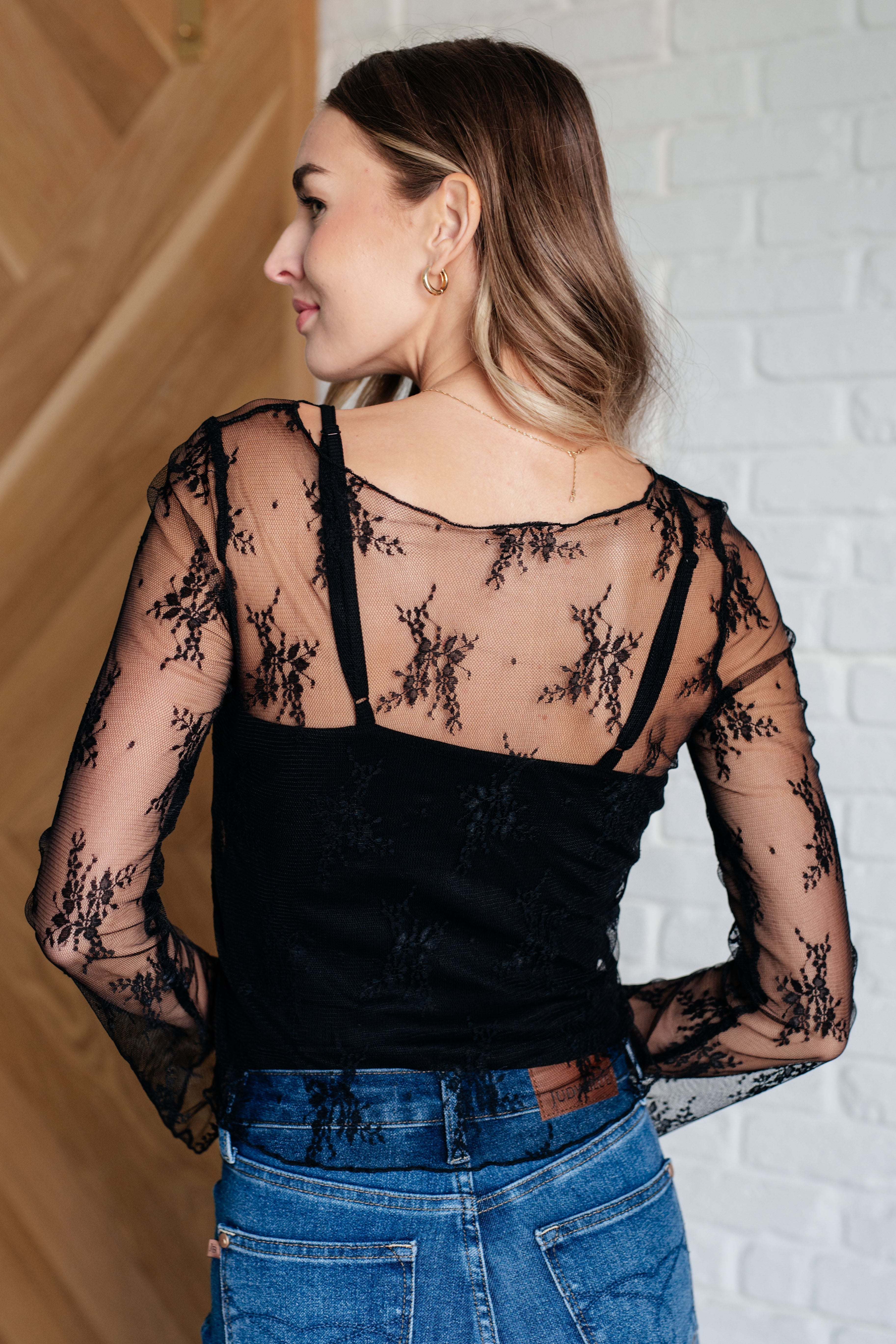 Living for the Lace Top in Black