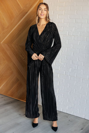 Evening Chic Plissé Jumpsuit