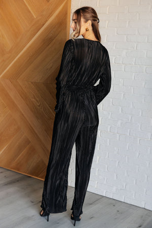 Evening Chic Plissé Jumpsuit