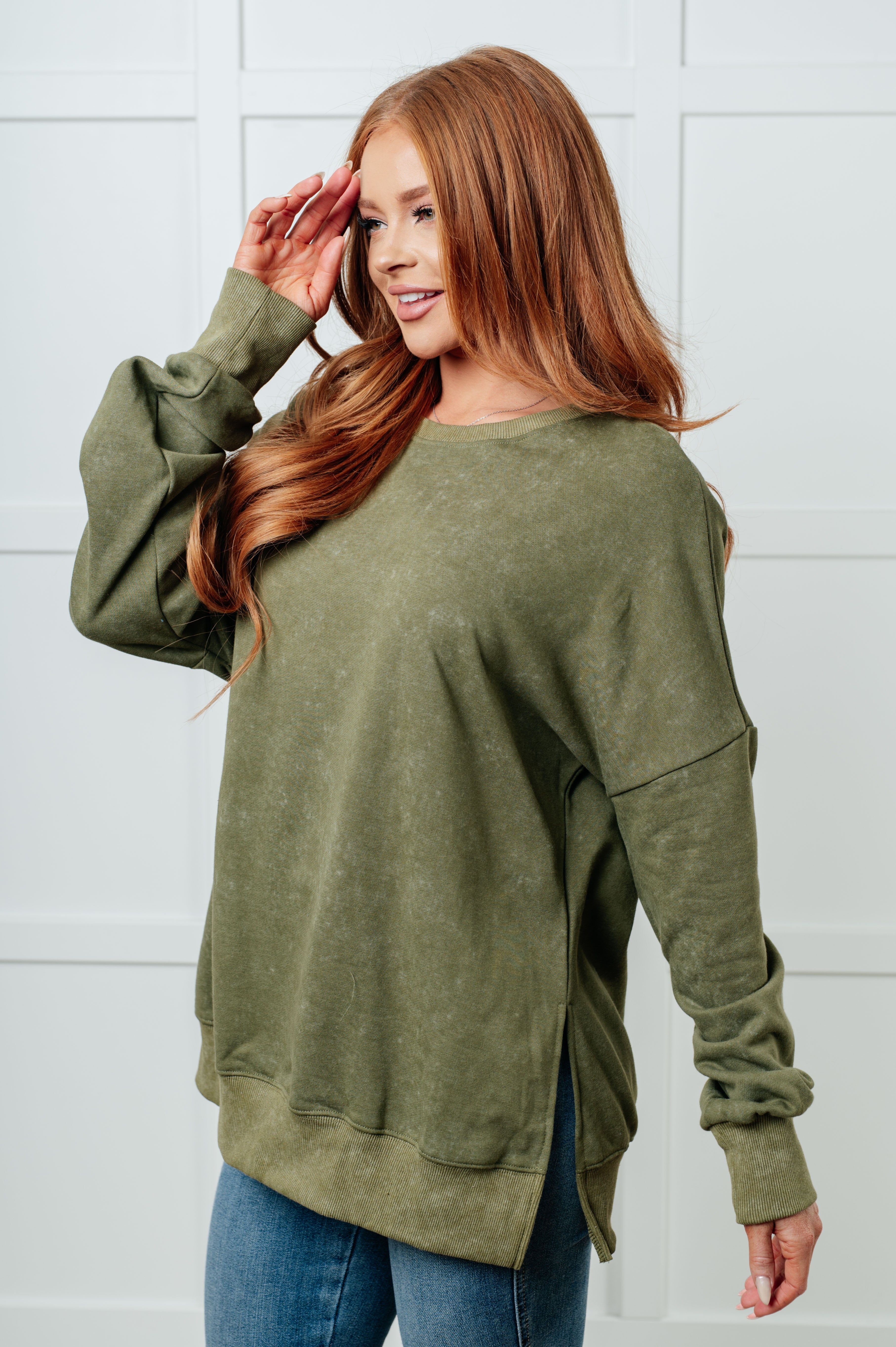 Not Your Average Oversized Sweatshirt in Green