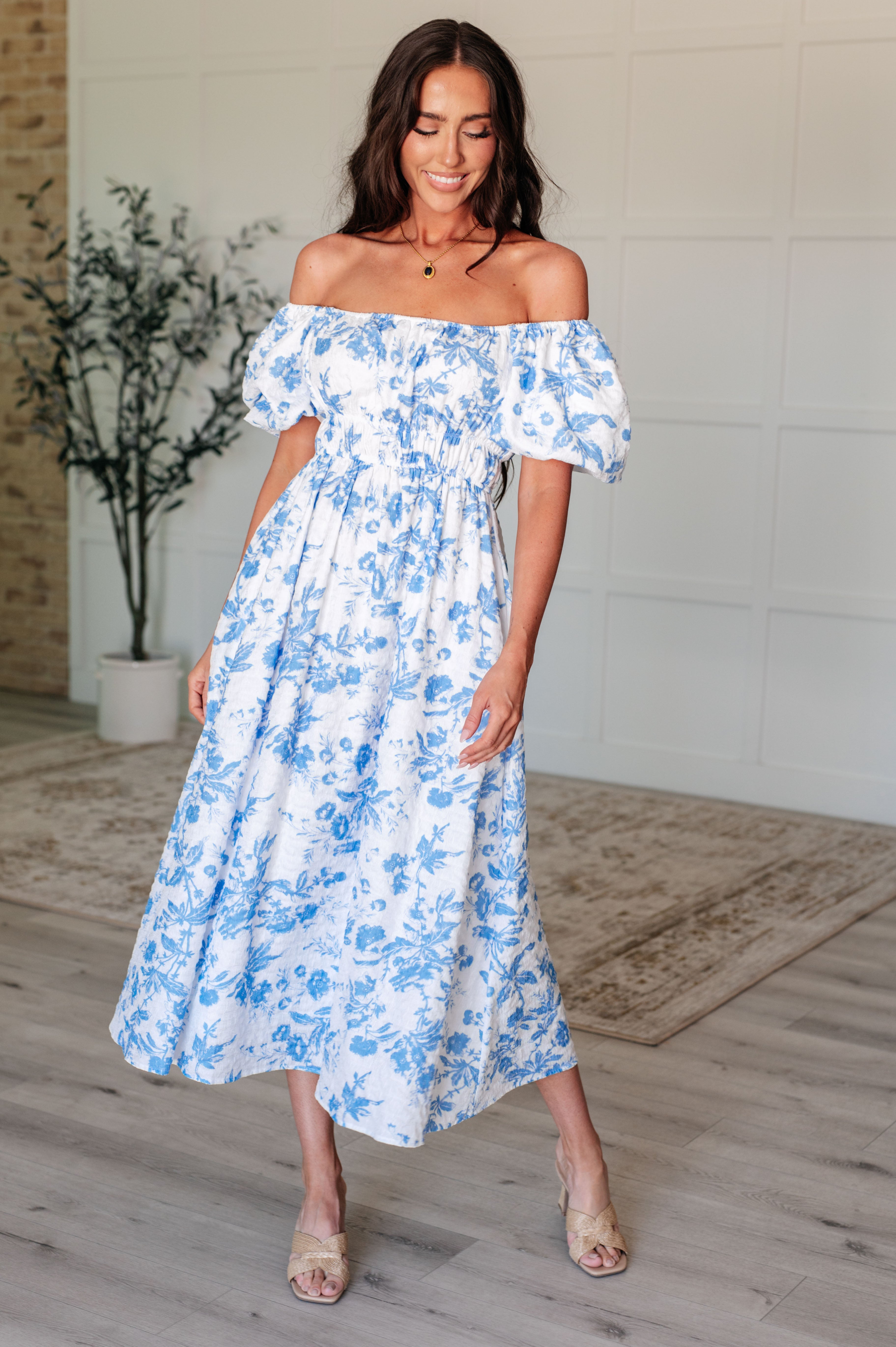 Amrita Floral Maxi Dress in Blue