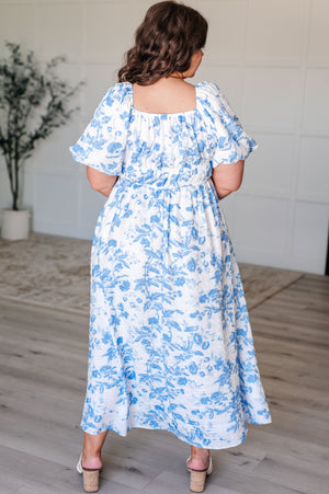 Amrita Floral Maxi Dress in Blue