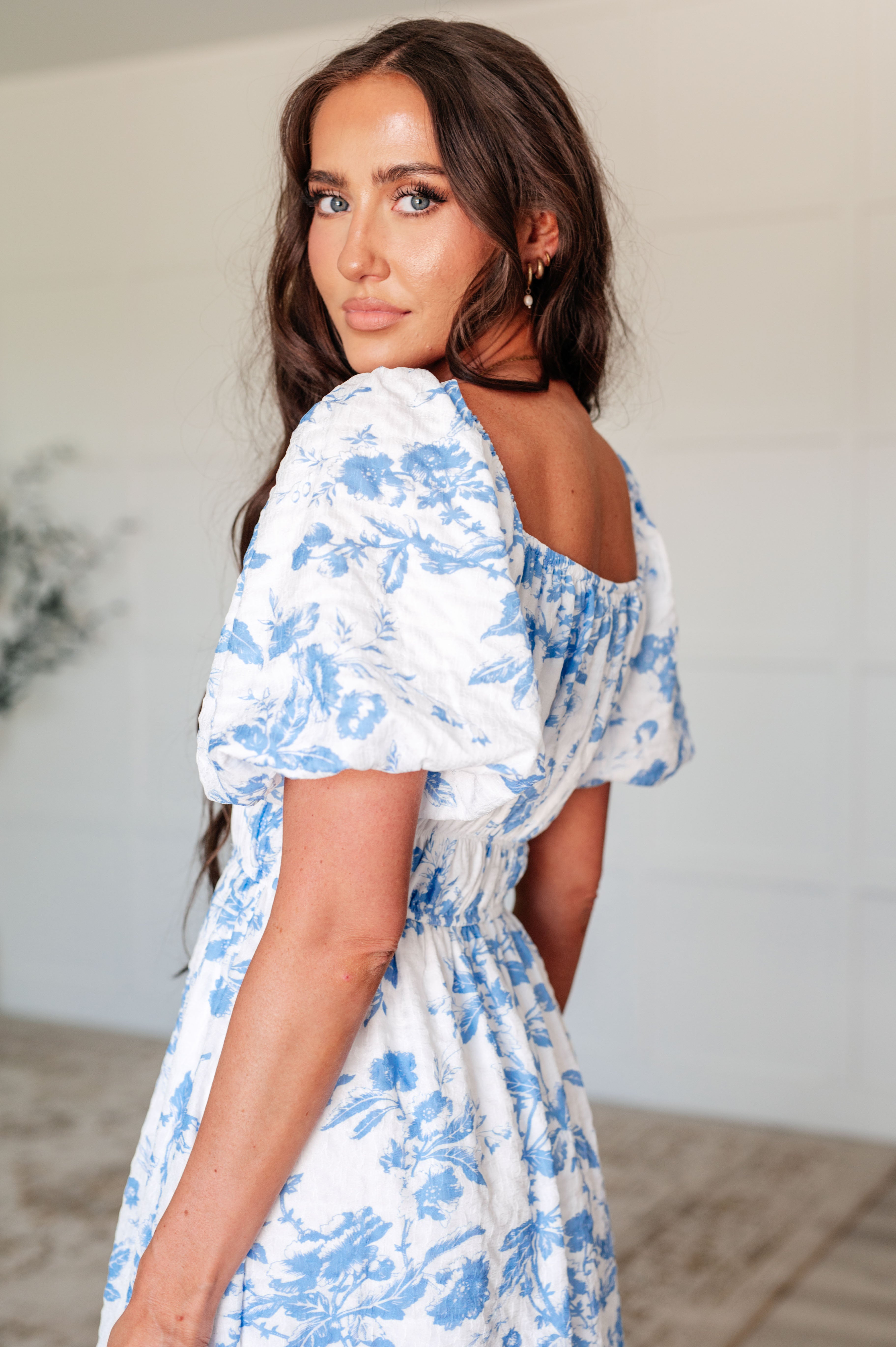 Amrita Floral Maxi Dress in Blue