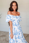 Amrita Floral Maxi Dress in Blue