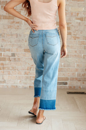 Boho Chic Wide Leg Crop Jeans in Medium Wash