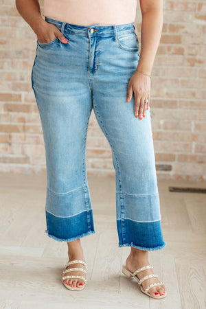 Boho Chic Wide Leg Crop Jeans in Medium Wash