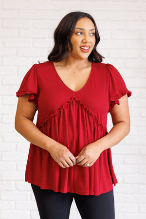 Whispered Charm Ruffle Detail Top