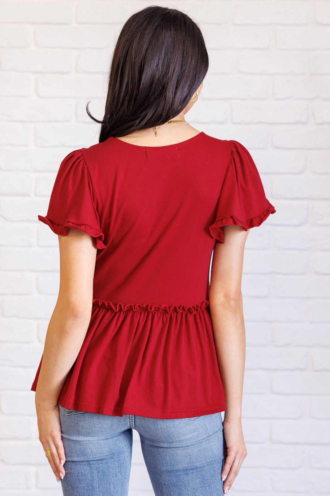 Whispered Charm Ruffle Detail Top