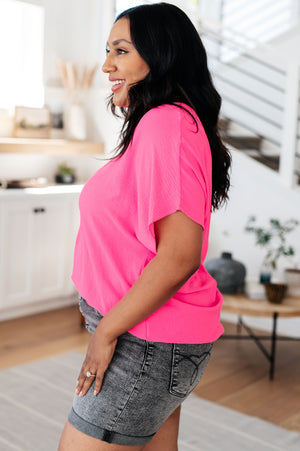 Pretty in Pink V Neck Blouse