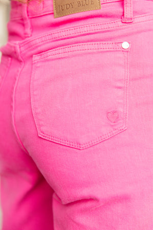 90s Comeback Garment Dyed Straight Jeans in Vibrant Pink