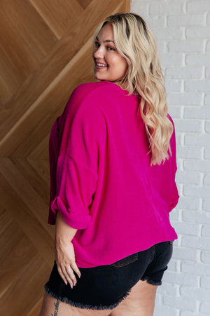 Soft As a Dream Chenille Blouse in Pink