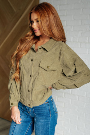 Style With Purpose Corduroy Jacket in Olive