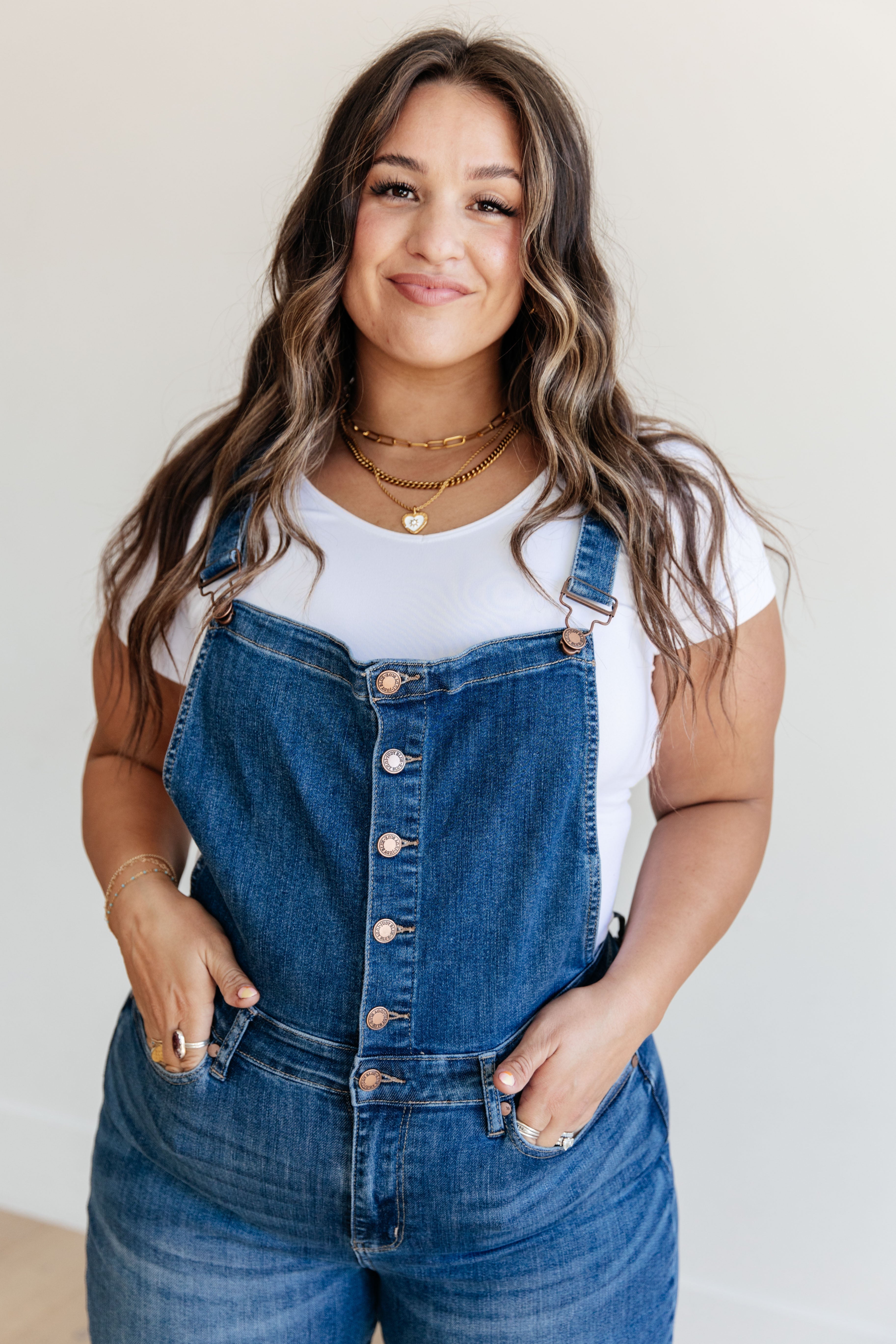 Retro Style High Rise Crop Wide Leg Denim Overalls