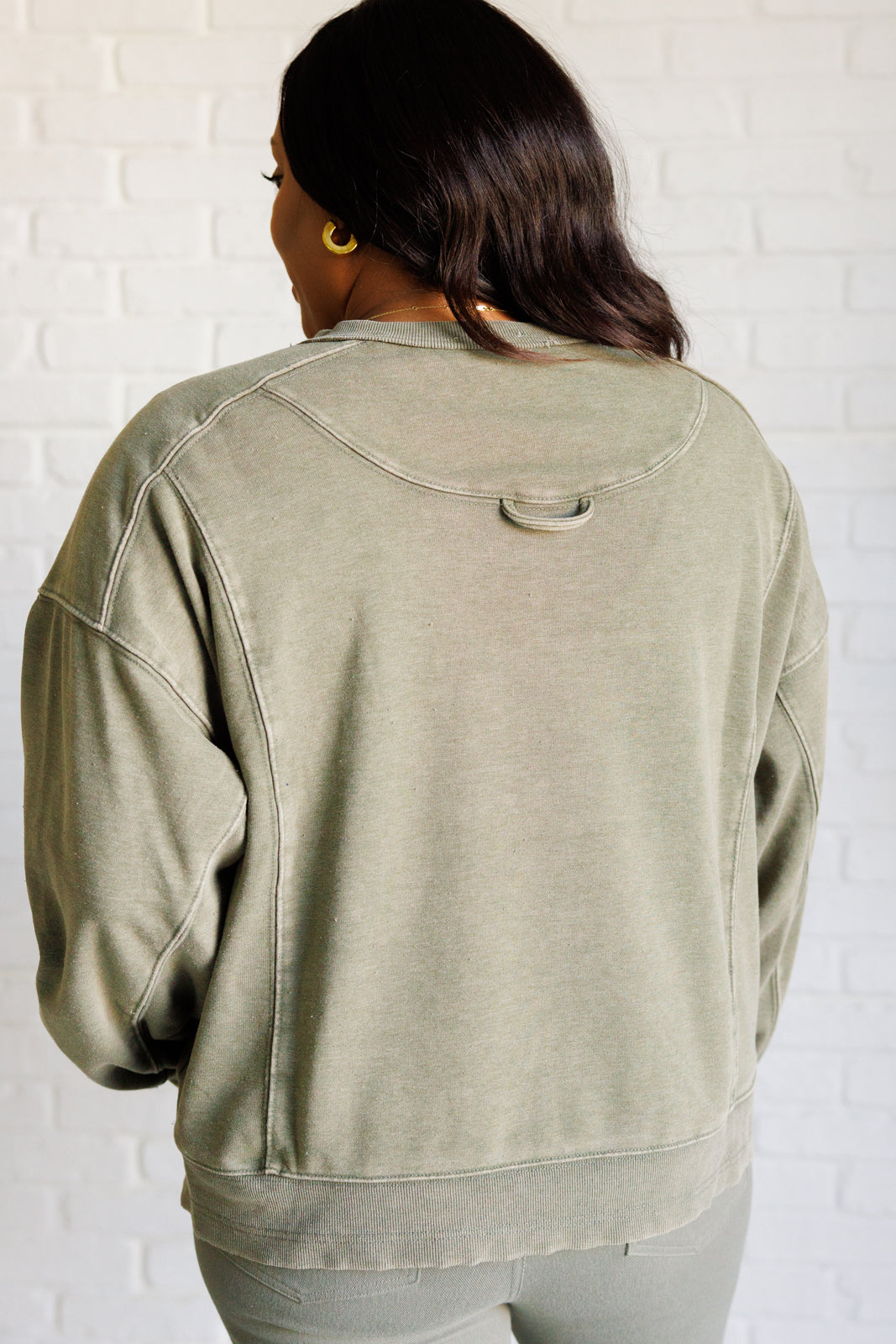 Rapid Remedy Mineral Wash Pullover in Army Green