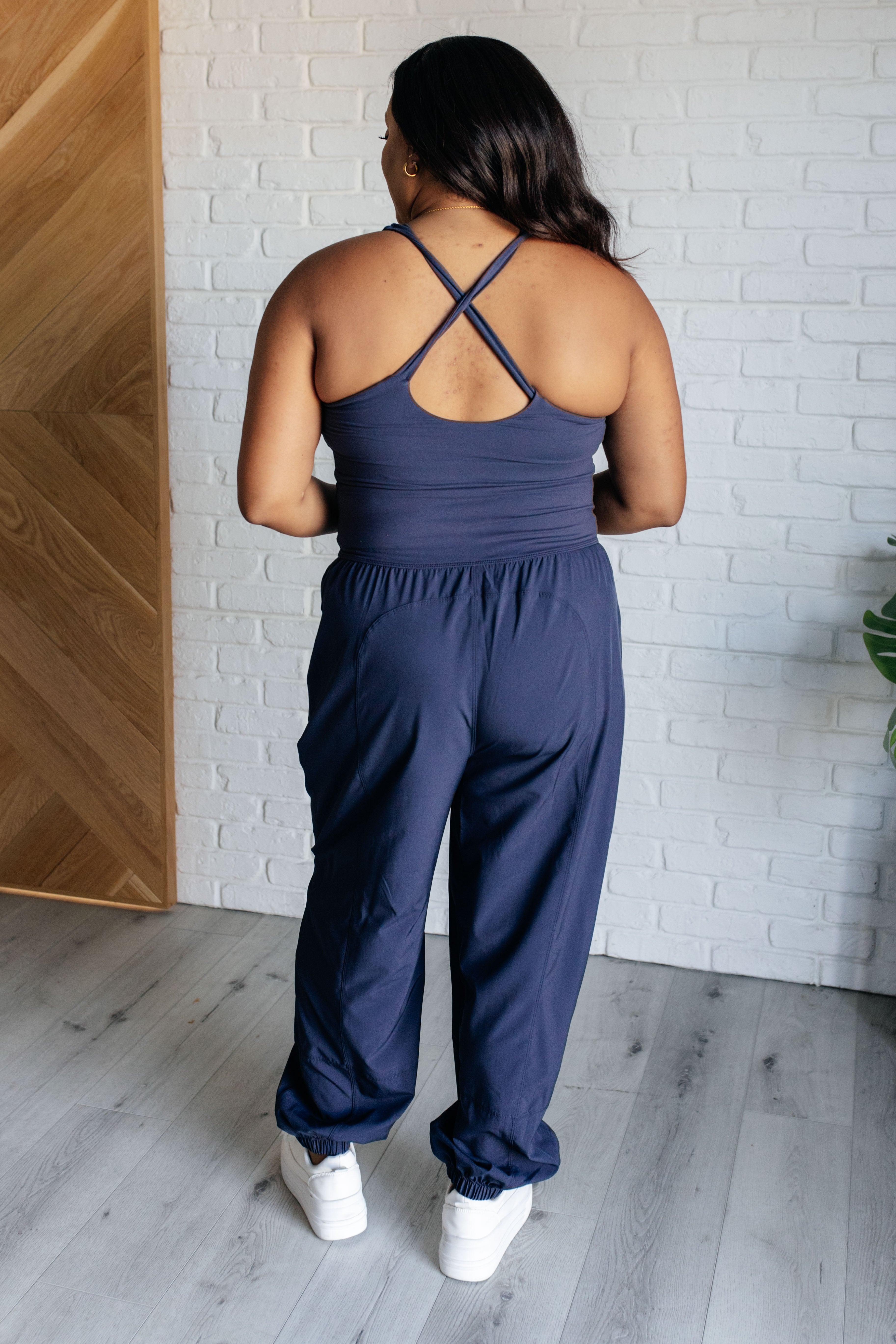 Power Surge Cut-Out Jumpsuit in Navy