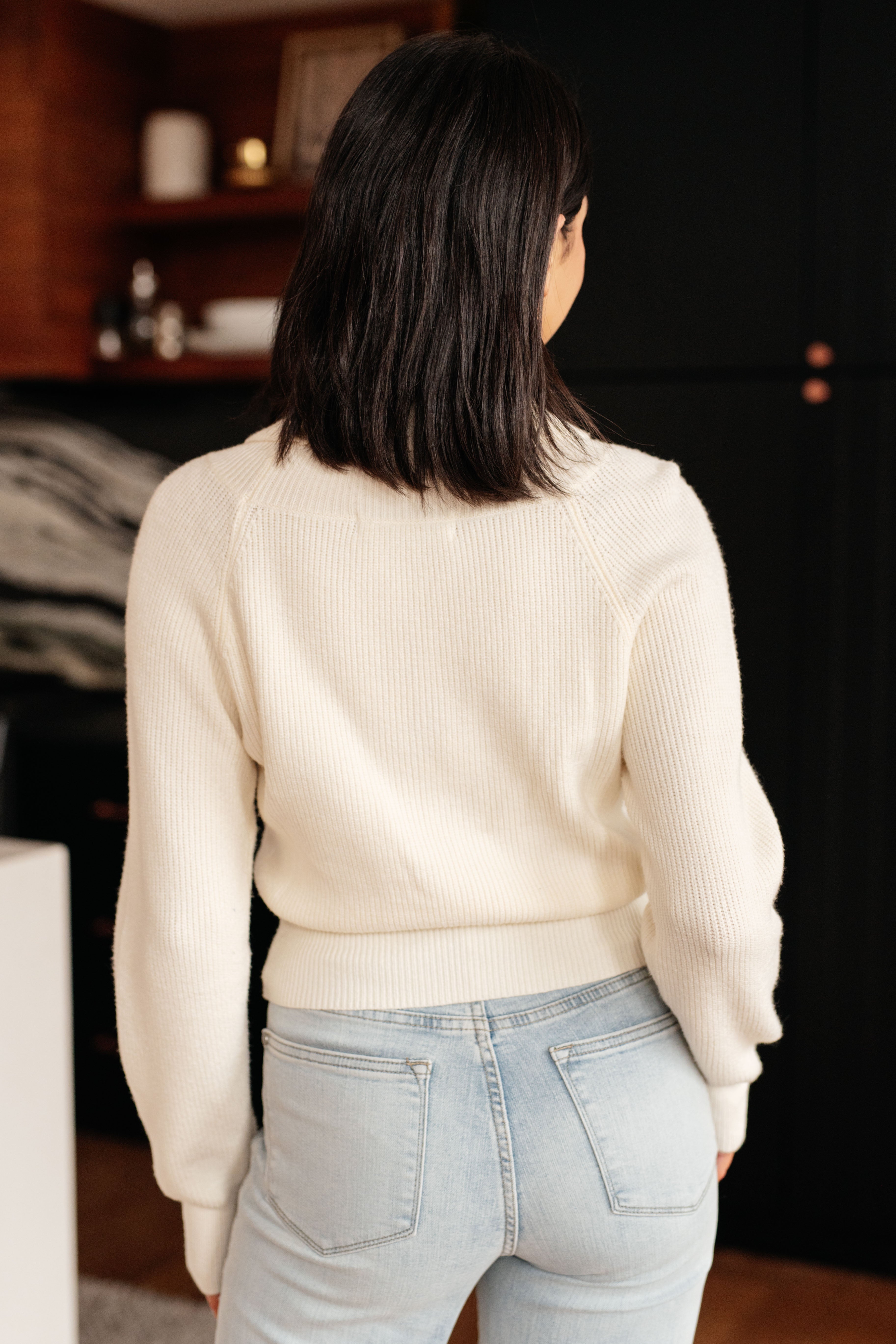 Timeless Appeal Surplice Crop Sweater