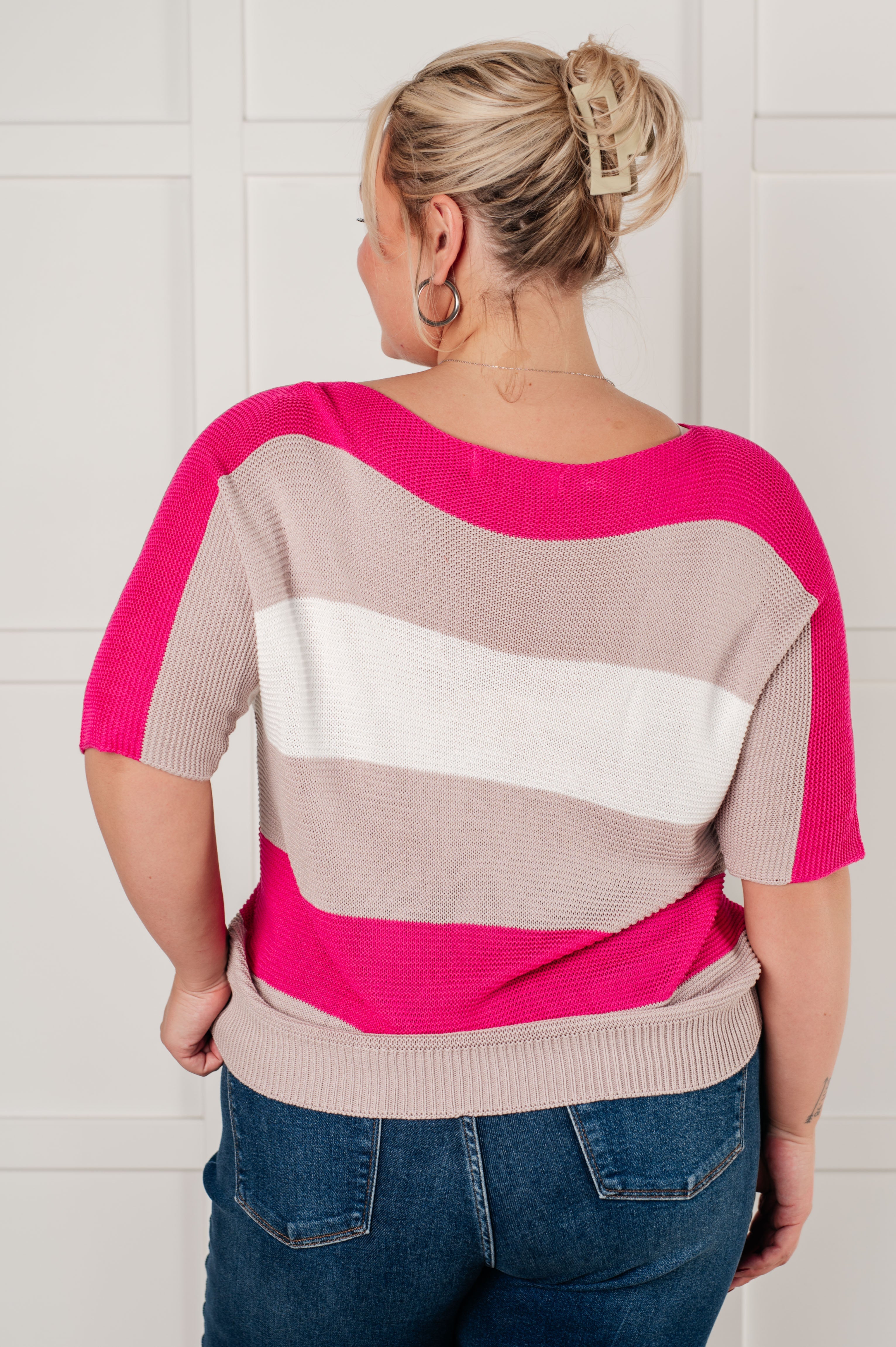 Knit Wit Short Sleeve Striped Top