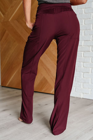 Running Game Drawstring Joggers in Red Merlot